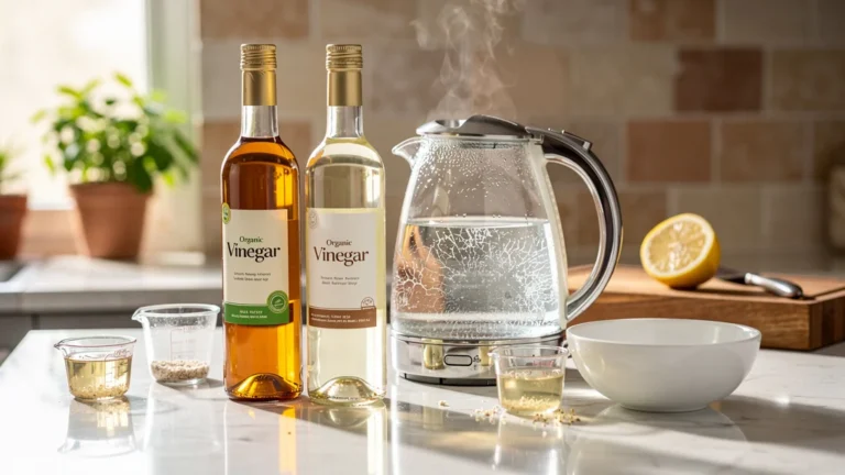 Comparaison de deux vinaigres bio pour détartrer une bouilloire après 8 semaines d’utilisation