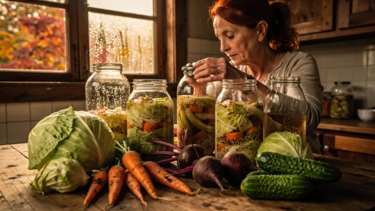 Ne pas avoir démarré mes bocaux de lactofermentation avant l’automne dans une cuisine rustique