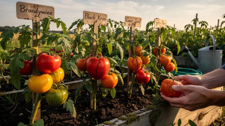 Plantation bio de 5 variétés de tomates anciennes avec comparaison des rendements et fissures cœur de bœuf