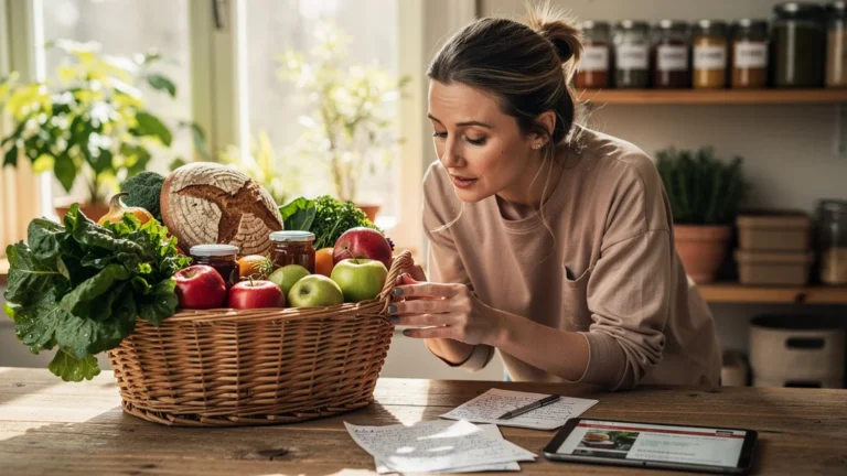 Femme réfléchissant avant de s'abonner à un panier hebdomadaire bio frais et varié